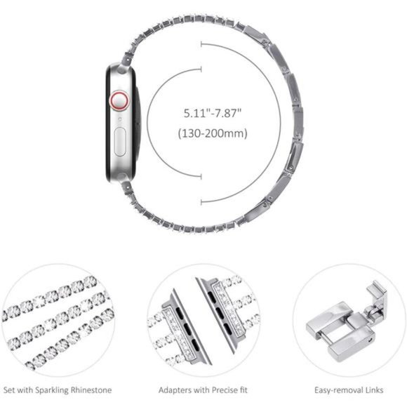 Compatible for Apple Watch Band Series 9 8 Series 7 SE Series 6 5 4 3, Sparkling - Picture 3 of 7